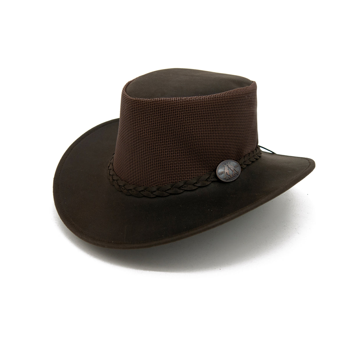 Wangaratta Kids Leather Hat - Brown - Kakadu Traders Australia