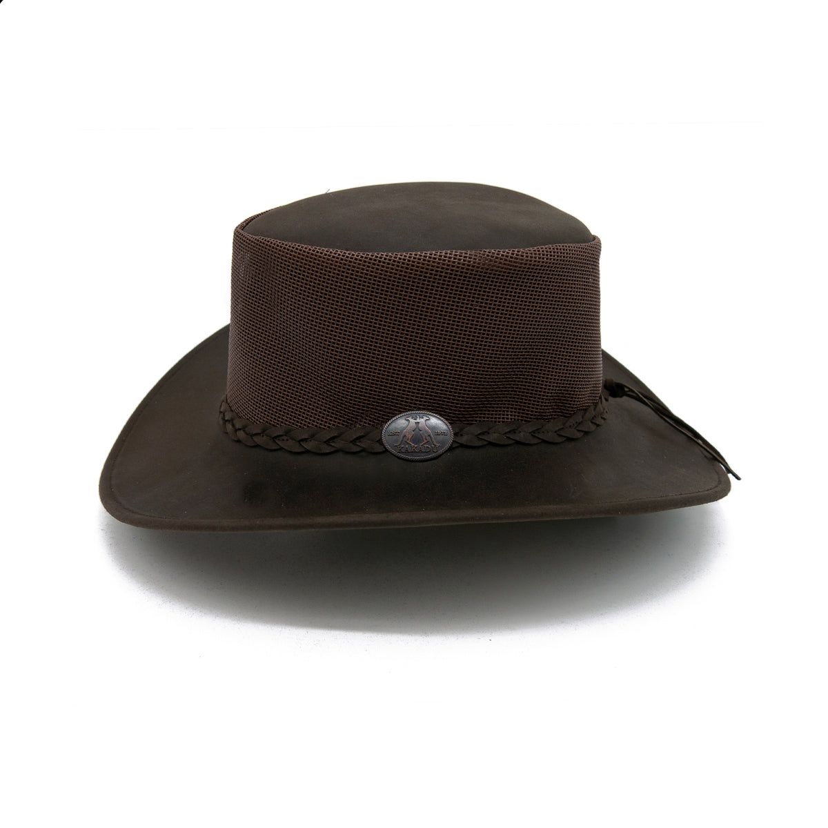 Wangaratta Kids Leather Hat - Brown - Kakadu Traders Australia