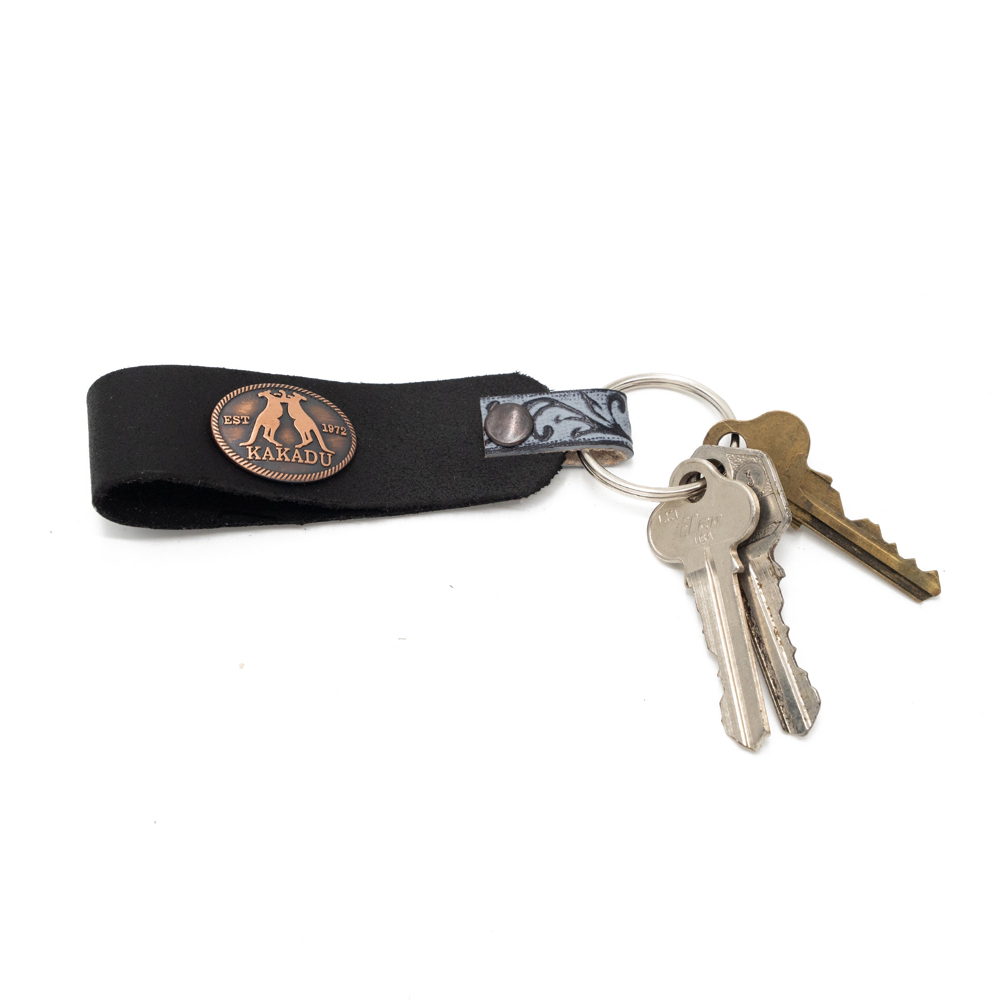 Leather Keyring With Coloured Loop | Kakadu Traders Australia