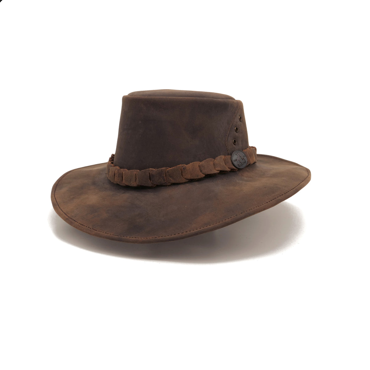 Bruce Kids Shapeable Leather Hat - Tobacco - Kakadu Traders Australia