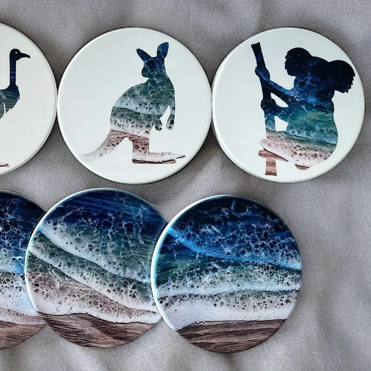 Ocean Epoxy Coasters - Set (x4) - Kakadu Traders Australia