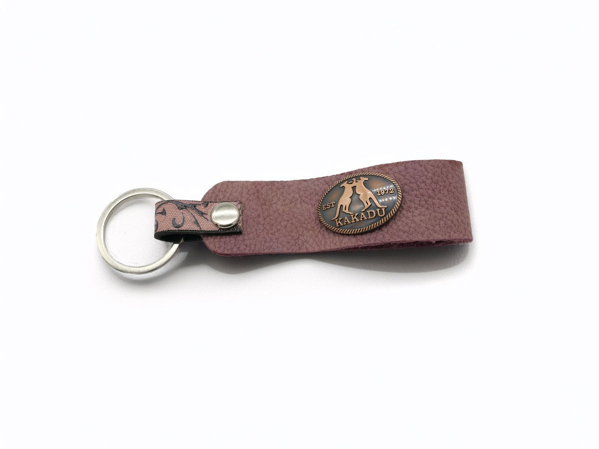 Leather Keyring With Coloured Loop - Kakadu Traders Australia