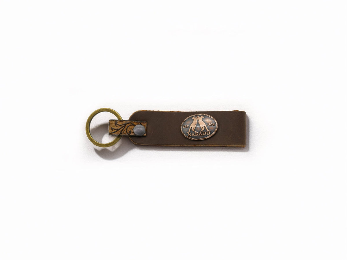 Leather Keyring With Coloured Loop - Kakadu Traders Australia