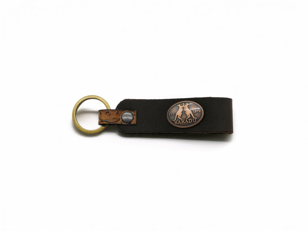 Leather Keyring With Coloured Loop - Kakadu Traders Australia