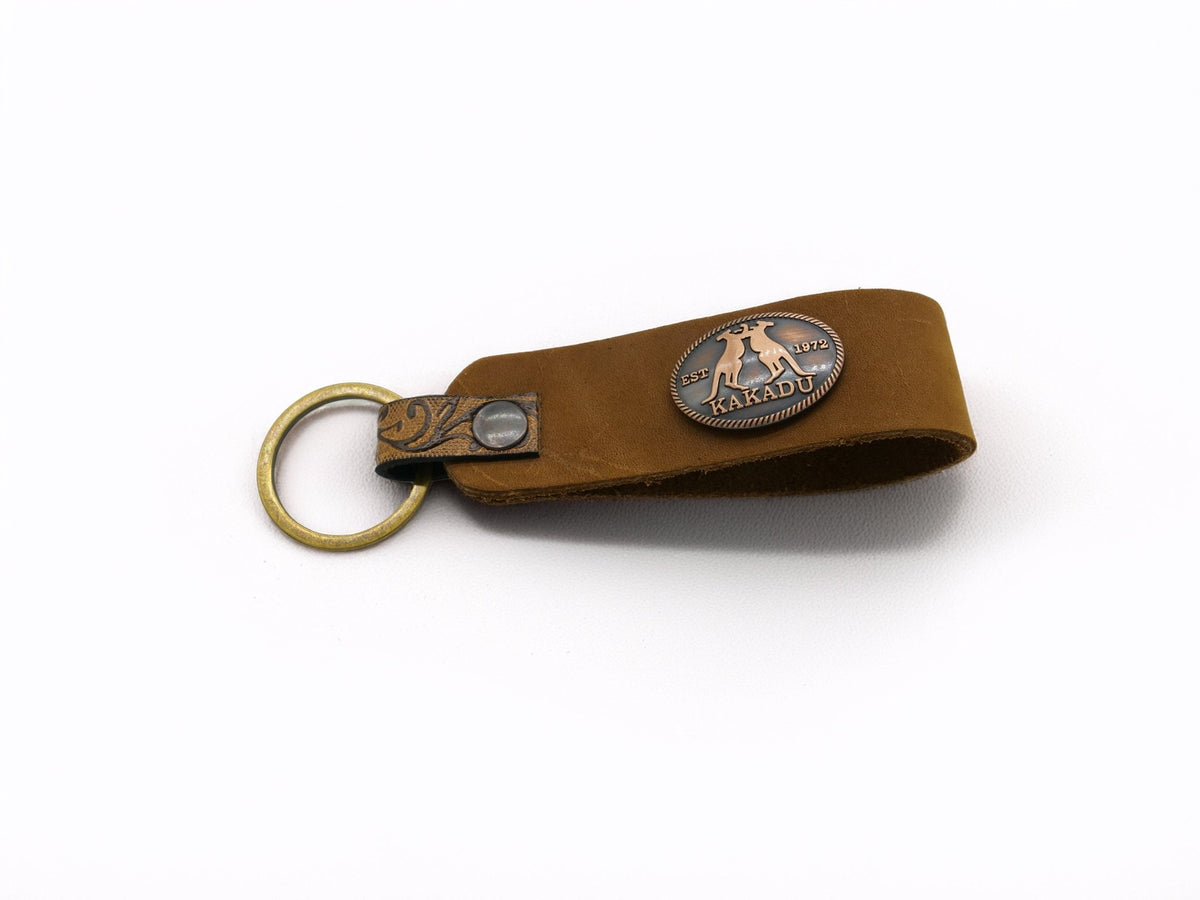 Leather Keyring With Coloured Loop - Kakadu Traders Australia