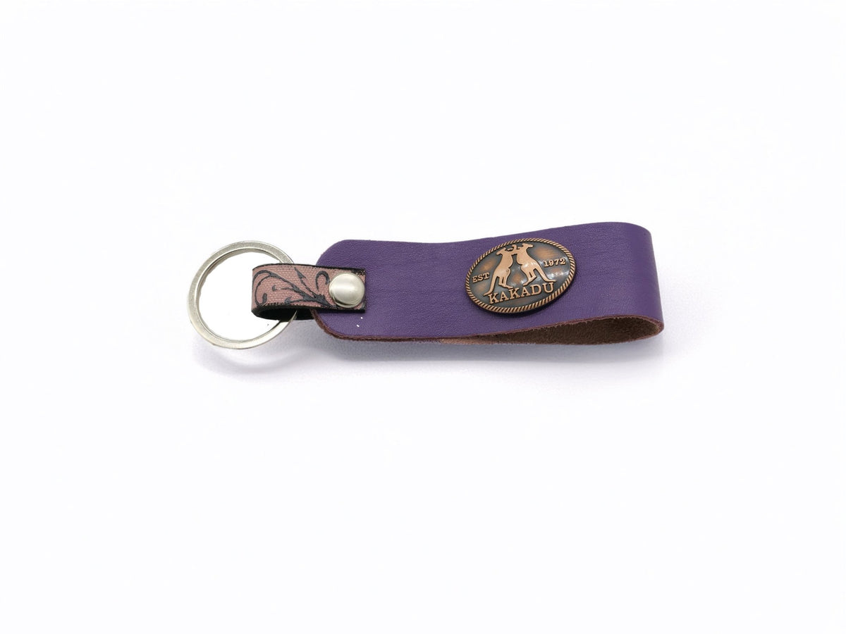 Leather Keyring With Coloured Loop - Kakadu Traders Australia