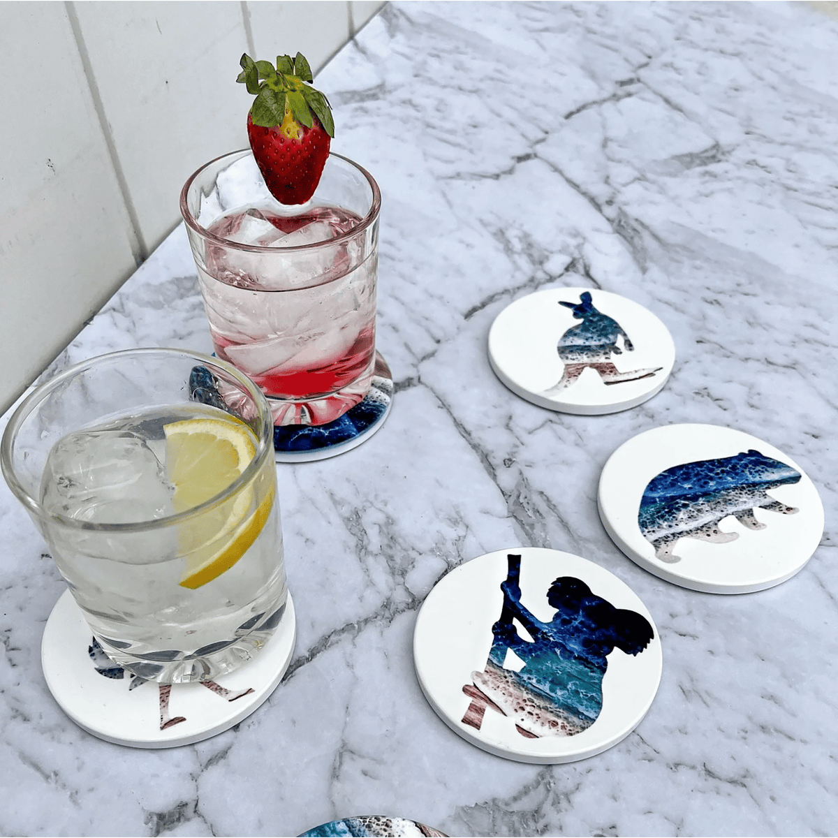 Ocean Epoxy Coasters - Set (x4) - Kakadu Traders Australia